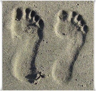 Footprint sand summer