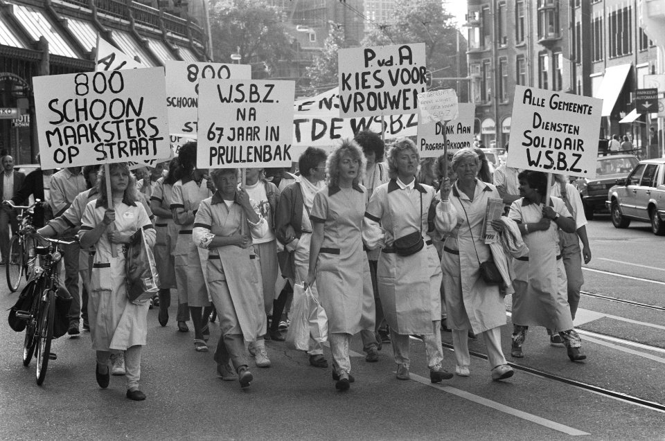 Solidariteitsdemonstratie met staking WSBZ in Amsterdam, Bestanddeelnr 934-2717