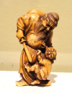 Shoki and Oni, Japan, 19th century, ivory - Mount Holyoke College Art Museum - DSC04581