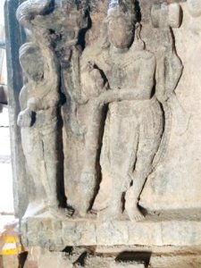 Shiva Temple defaced reliefs and ruins, Nagunur, Telangana India - 2