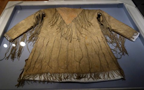 Shirt, Kiowa, c. 1890, hide, pigment - Cincinnati Art Museum - DSC04337