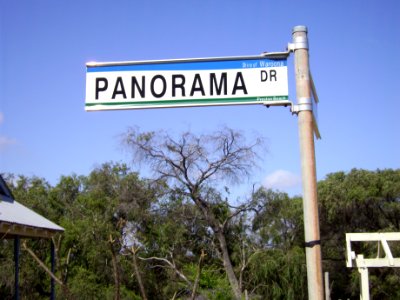 Shire of Waroona street sign for Panorama Dr, Preston Beach 2 (E37@WTW2013)