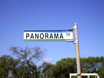 Shire of Waroona street sign for Panorama Dr, Preston Beach 1 (E37@WTW2013)