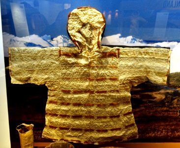 Shirt, Tjukotka, Russia, view 1, stitched intestines with tufts of hair, No. 9000.20.0972 - Etnografiska museet - Stockholm, Sweden - DSC01294