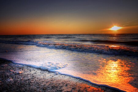 Sea sunset nature photo