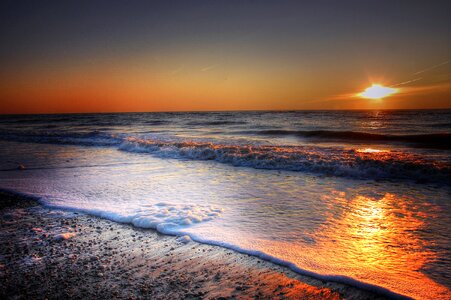 Sea sunset nature