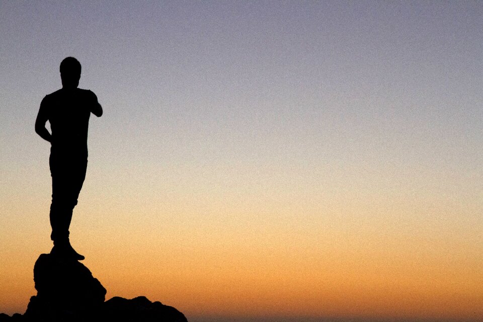 Person young gray sunset