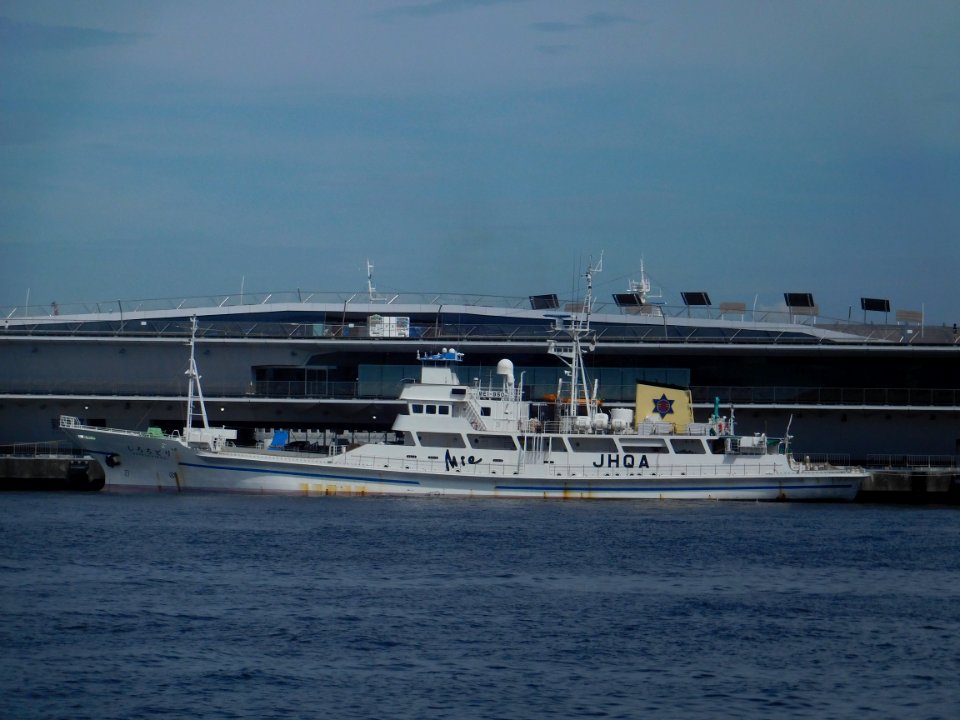 Side view of Shirochidori a fishery training vessel of Mie maritime high school