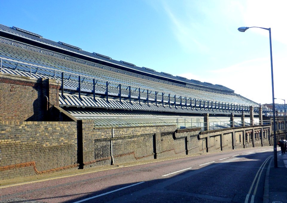 Side Elevation of Brighton Station from Buckingham Place, West Hill, Brighton (January 2014)