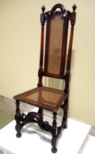 Side Chair, America, c. 1700, walnut and cane - Brooklyn Museum - DSC09086