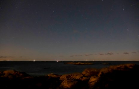 Ships under the stars at Stångehuvud photo