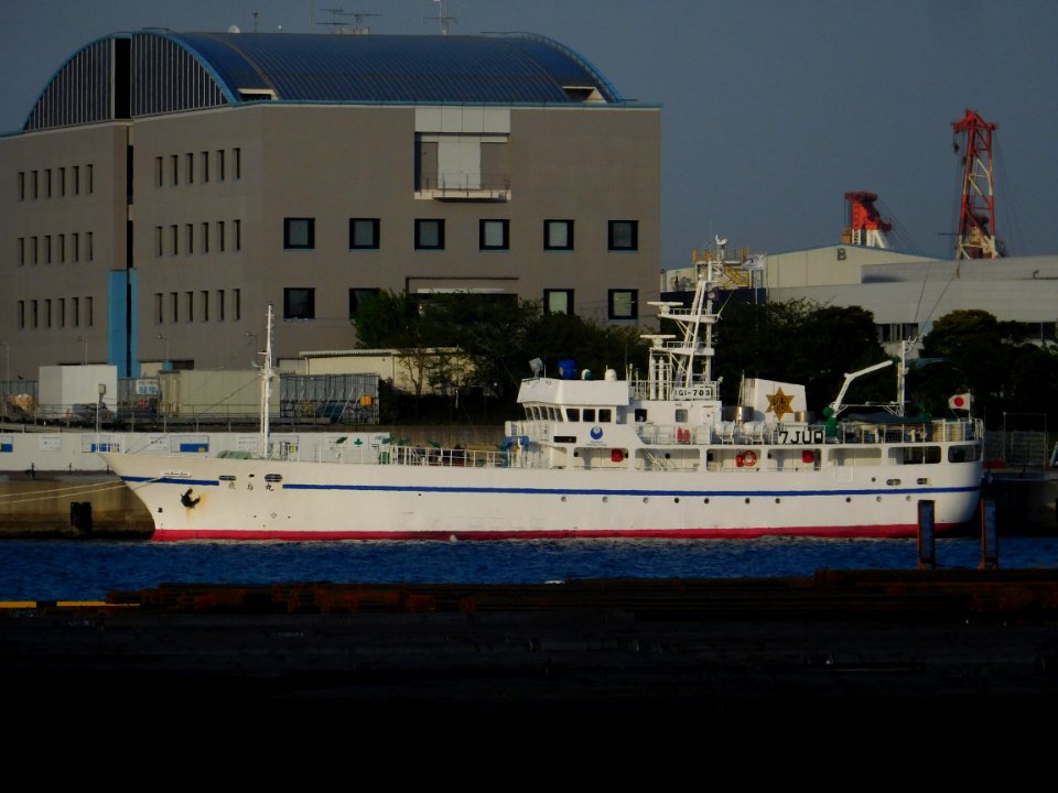 Side view of Kashima maru,Training ship of Ibaraki Prefectural ocean Senior High School