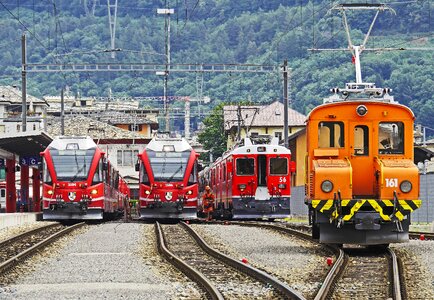 Bernina railway final destination waiting position photo