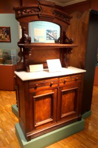 Sideboard, attributed to Green & Brothers Steam Furniture Works, Alexandria, c. 1880-1884, walnut with marble - The Lyceum - Alexandria, Virginia - DSC03469