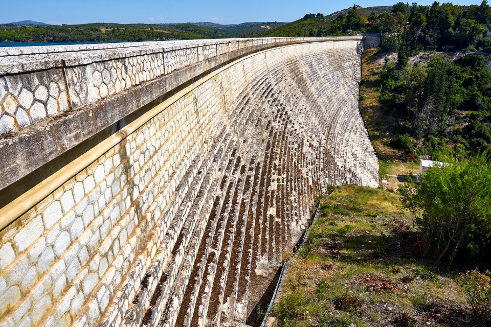 Side view of the Marathon Dam on July 22, 2020