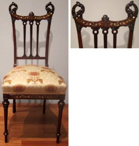 Side chair attributed to the Herts Brothers, c. 1885-1890, De Young Museum photo