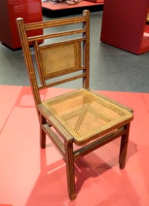 Side chair by George J. Hunzinger, c. 1883, patented March 13, 1883, New York, wood, fiber - Brooklyn Museum - Brooklyn, NY - DSC08808