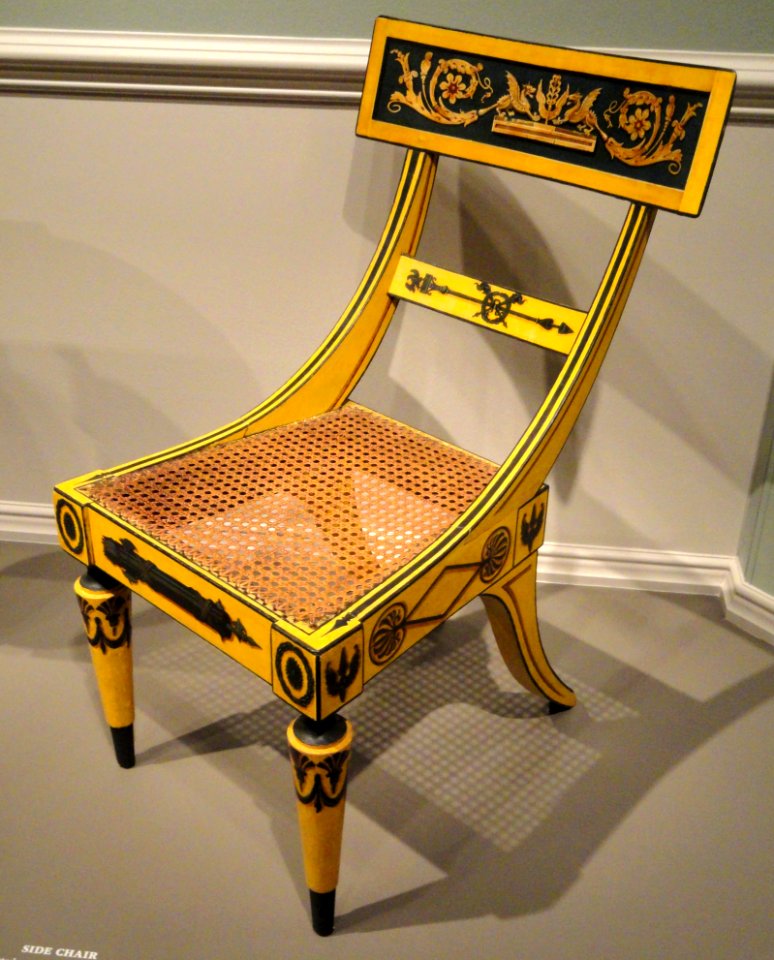 Side Chair, attributed to John and Hugh Finlay, Baltimore, 1815-1825, maple, paint, cane seat - National Gallery of Art, Washington - DSC08797
