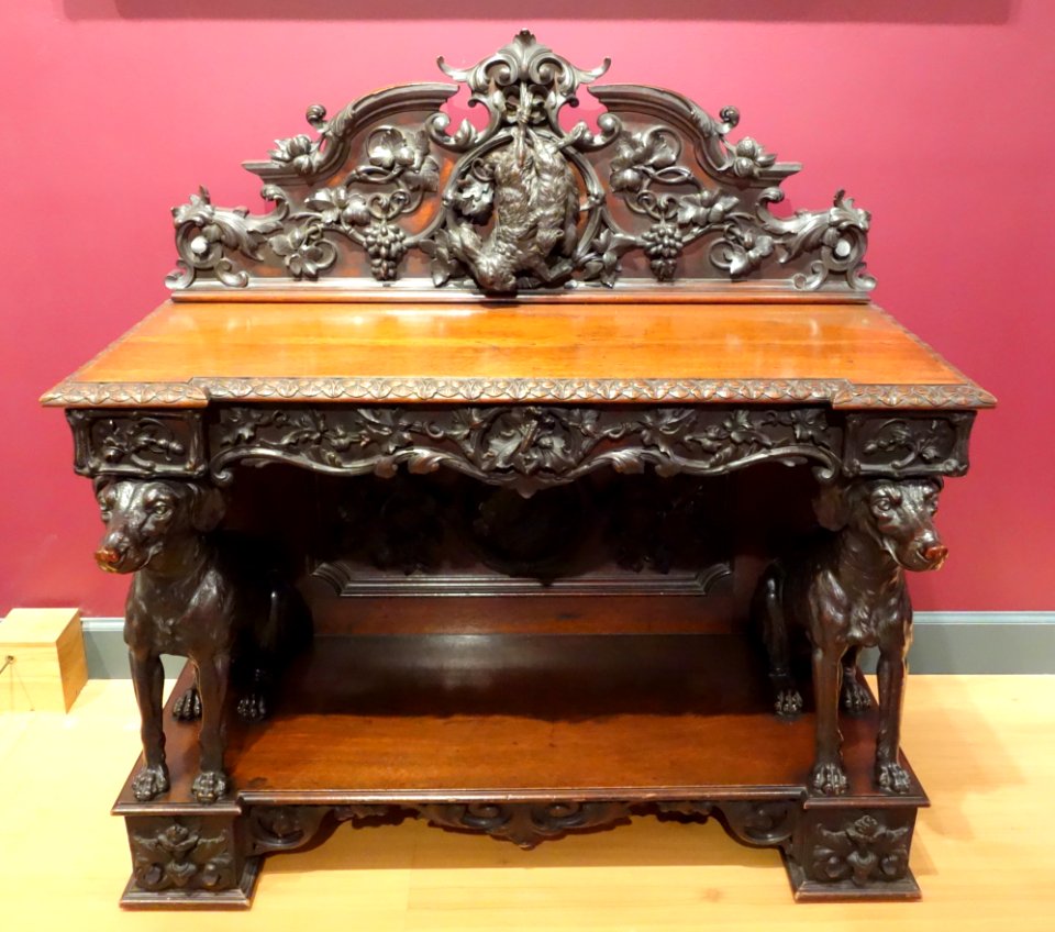 Sideboard by Alexander Roux, New York, c. 1855, American black walnut - Brooklyn Museum - DSC09457