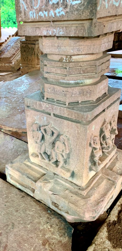 Shiva temple ruins, Palampet lake bund east, Telangana India - 25