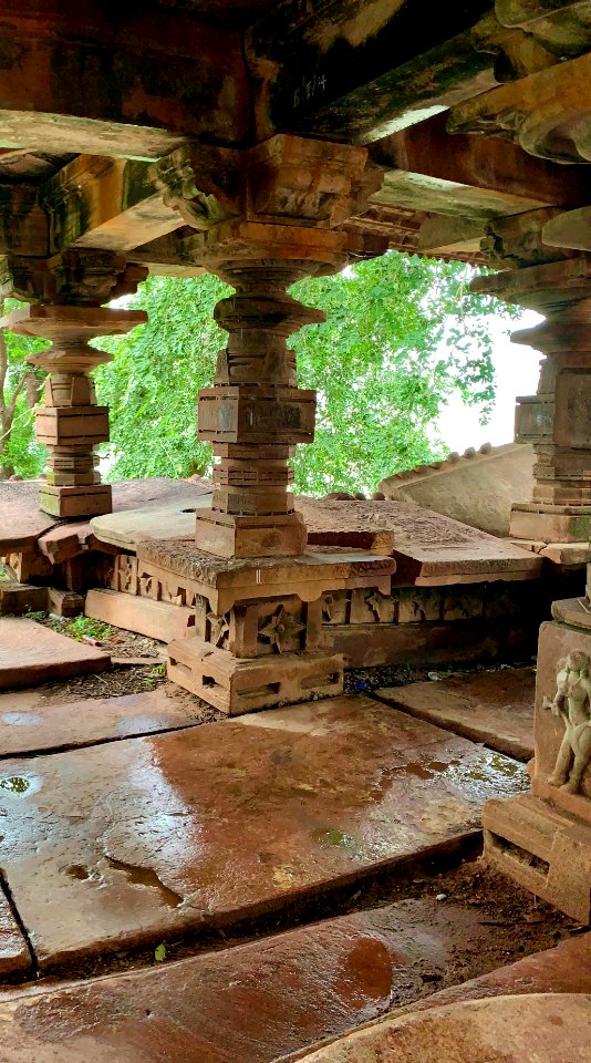 Shiva temple ruins, Palampet lake bund east, Telangana India - 34