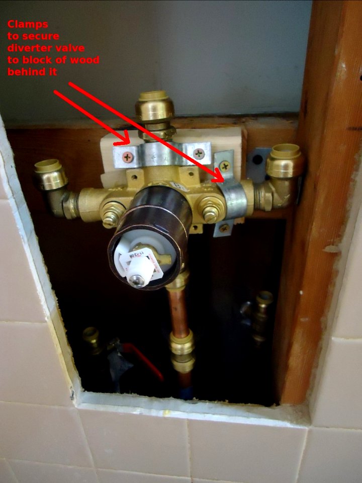 Shower project new shower diverter valve installed