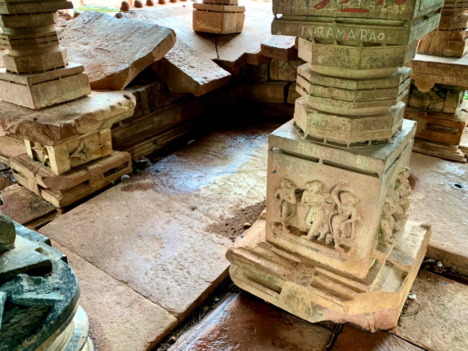 Shiva temple ruins, Palampet lake bund east, Telangana India - 11