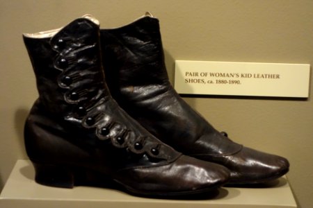 Shoes (women), kid leather, c. 1880-1890 - Wisconsin Historical Museum - DSC03219