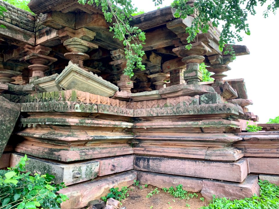 Shiva temple ruins, Palampet lake bund east, Telangana India - 37