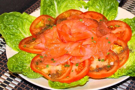 Lettuce leaves tasty fish
