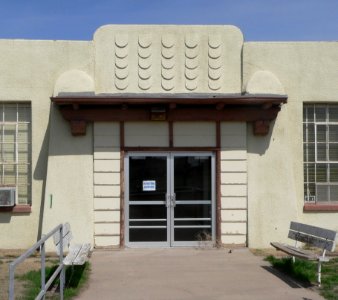 Shallow Water, Kansas school S entrance 2