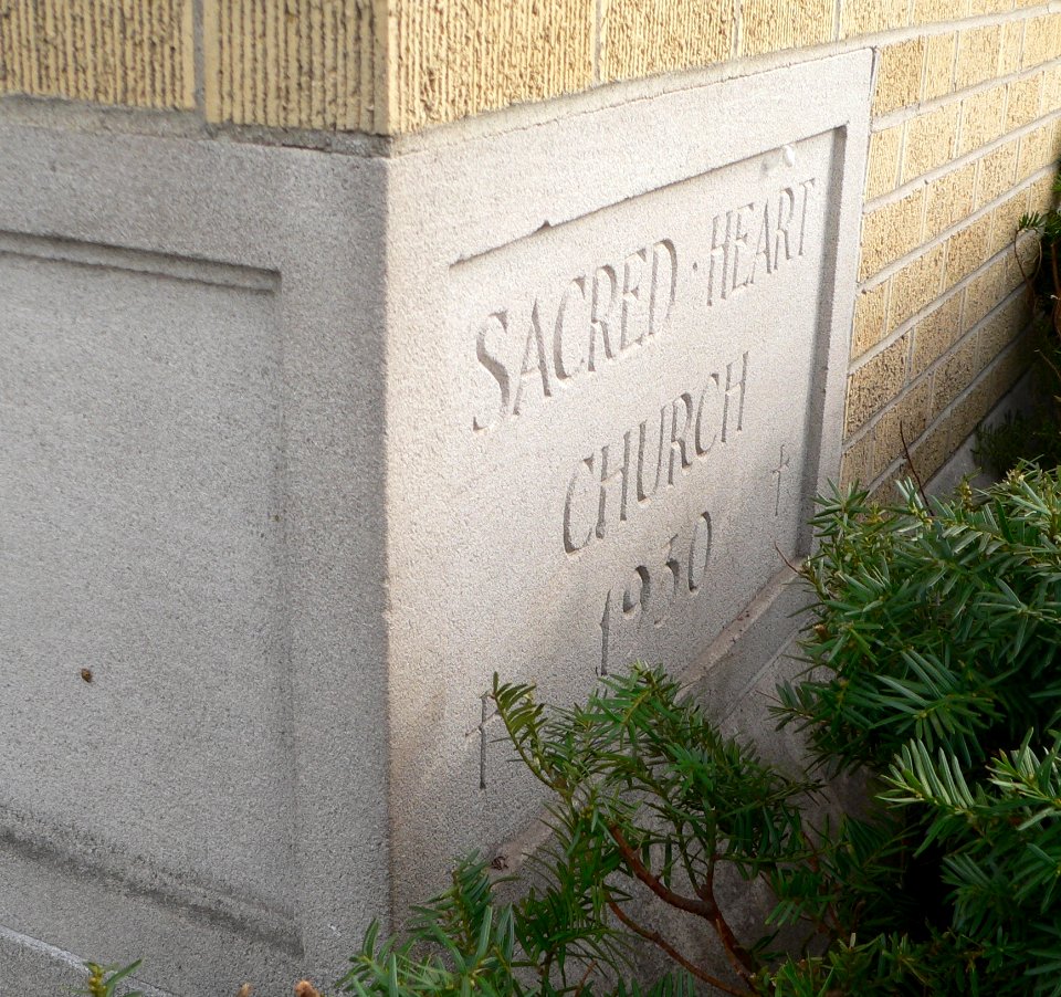 Shelby, Nebraska Sacred Heart cornerstone
