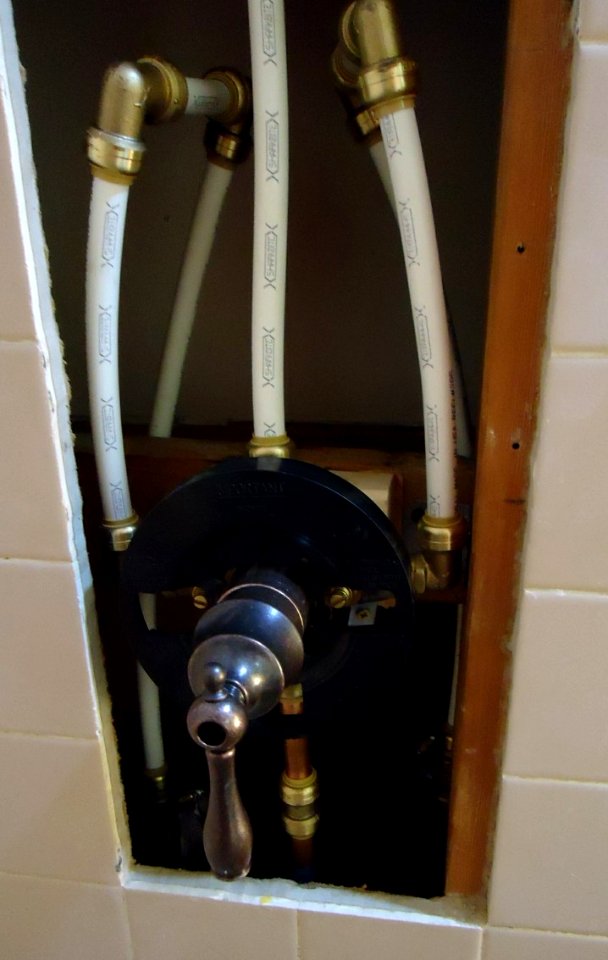 Shower project new valve and handle attached