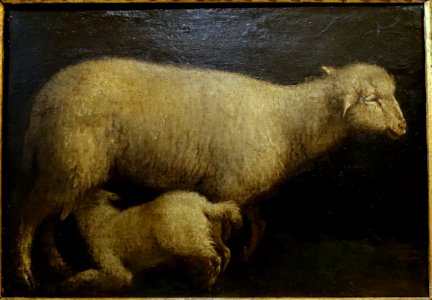 Sheep and Lamb, by Jacopo Bassano, c. 1576, oil on canvas - Galleria Borghese - Rome, Italy - DSC04652