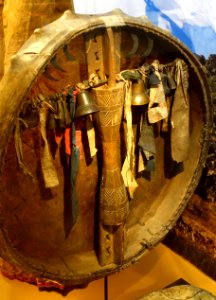 Shaman's drum and implements, Black Tartar people, Siberia, Altai, Khakassia, No. 1892.03.0354 - Etnografiska museet - Stockholm, Sweden - DSC01304