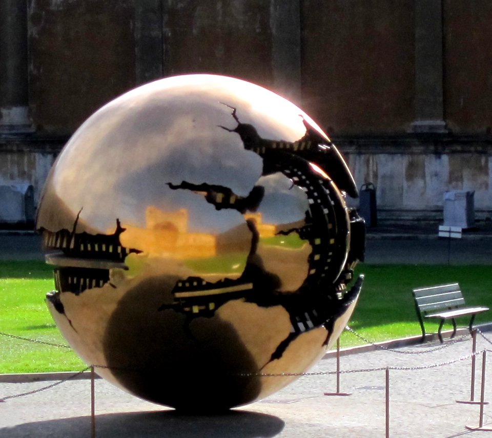 Sfera con sfera by Arnaldo Pomodoro, Cortile della Pigna, Vatican, Rome, Italy