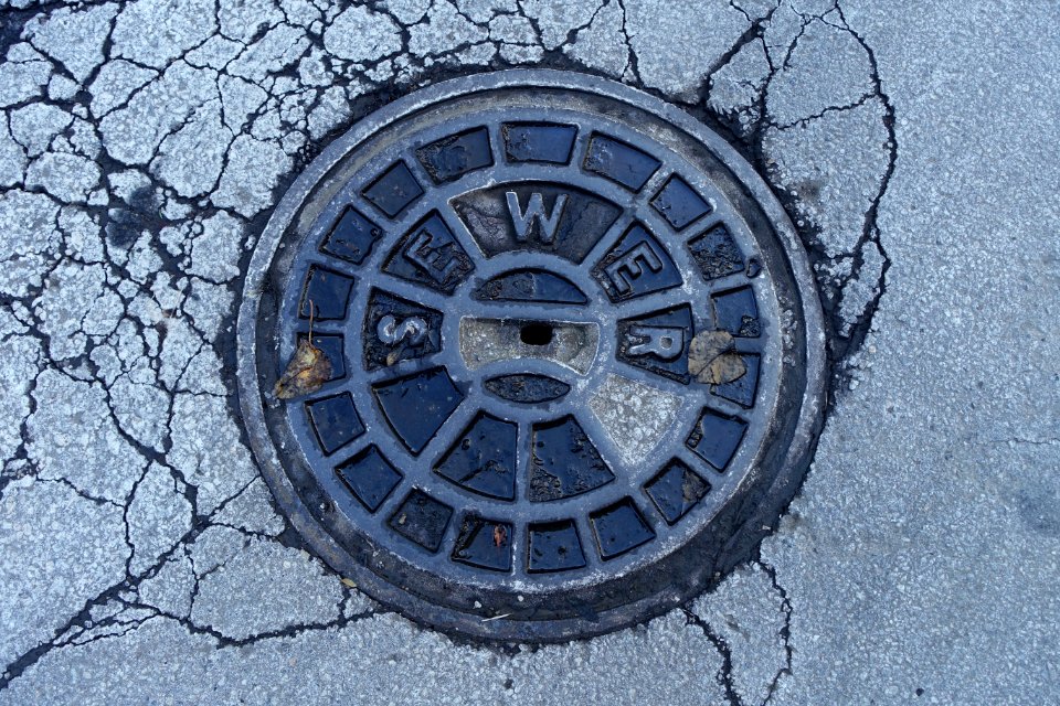 SEWER street hole cover - Beacon Hill - Boston, MA - DSC02322