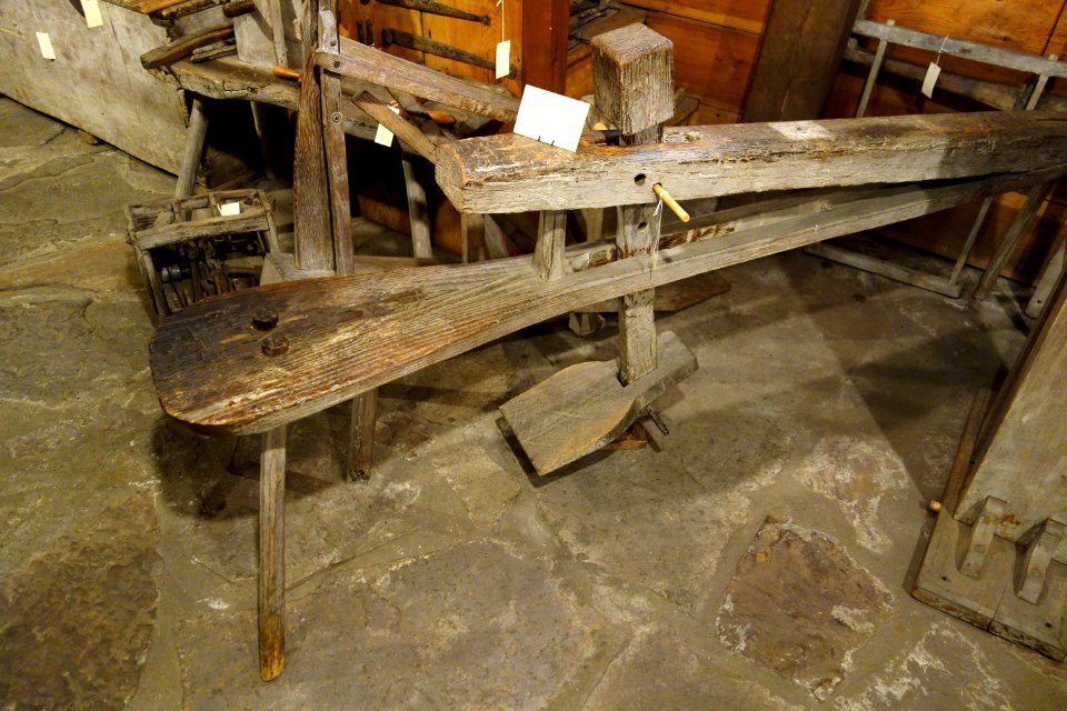 Shaving horse, used for making shingles - Joseph Allen Skinner Museum - DSC07890