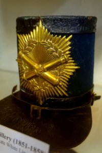 Shako artillery hat, 1851-1858 - Old Colony History Museum - Taunton, Massachusetts - DSC03931