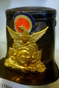Shako infantry hat, 1860-1870 - Old Colony History Museum - Taunton, Massachusetts - DSC03934