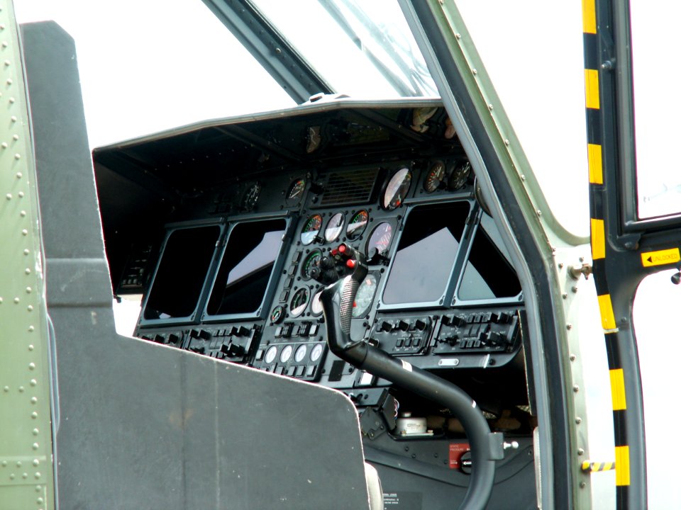 SFOR S-445, cockpit, AS532U2 Cougar of 300 Squadron, Royal Netherlands Air Force