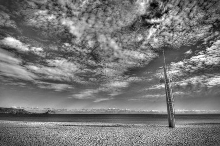 Landscape black and white monitoring post
