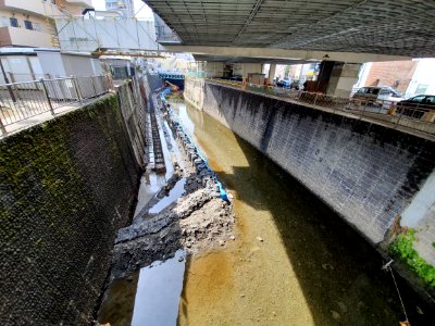 Shibuya River being made narrower 3