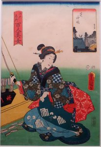 Shiba-sinmei - One hundred famous places and beauties of Edo, by Toyokuni III (Kunisada), 1857 AD - Edo-Tokyo Museum - Sumida, Tokyo, Japan - DSC06794