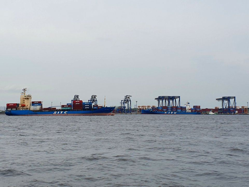 Ship at the entrance of Tokyo port 3