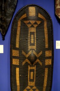 Shield, Azandeh, Zaire, early 20th century, wicker reinforced with wooden rim - Glenbow Museum - DSC00777