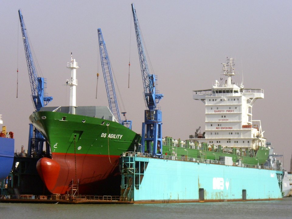 Ship DS Agility in drydock