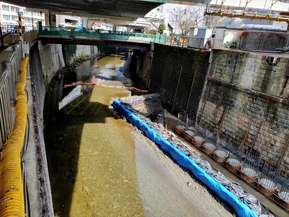 Shibuya River being made narrower 2