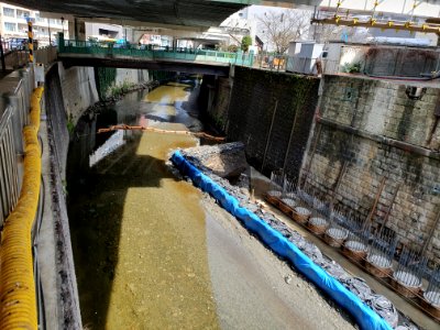 Shibuya River being made narrower 2