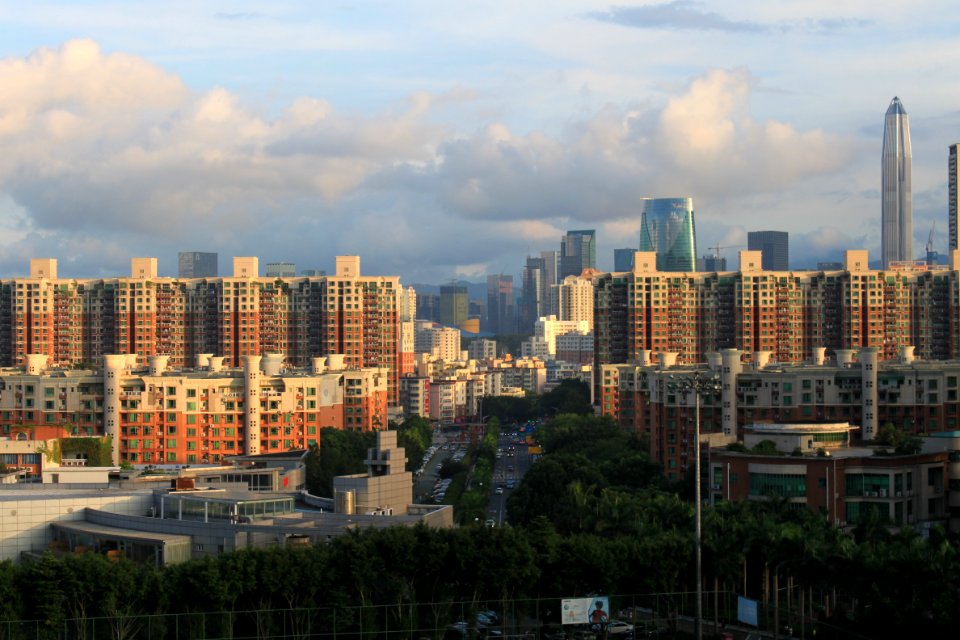 Shenzhen Skyline from Meilin Reservoir Dam